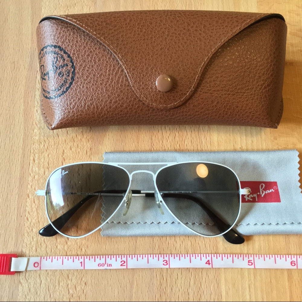 White Ray-ban Aviators XS